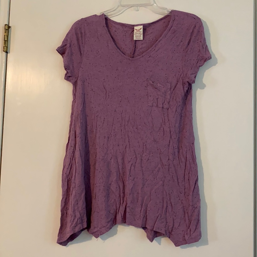 Purple Shirt with Black Small Dots